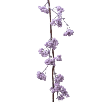 Garland foam berries, glitter frosted lilac 
